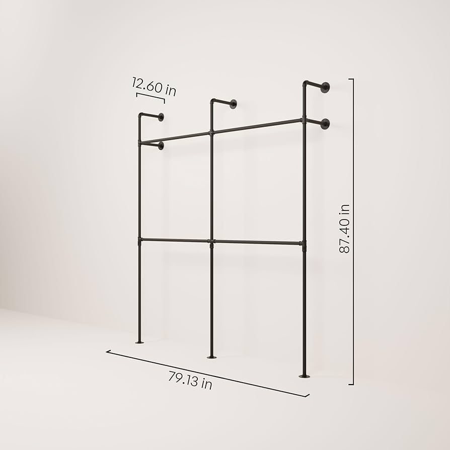 Amazon.com: pamo Industrial Pipe Clothing Rack – Wall